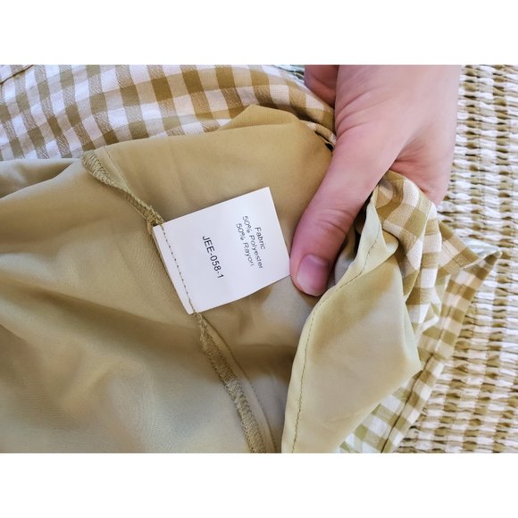 Jessakae Gather Green Gingham Tiered Midi Dress M - Picture 10 of 10